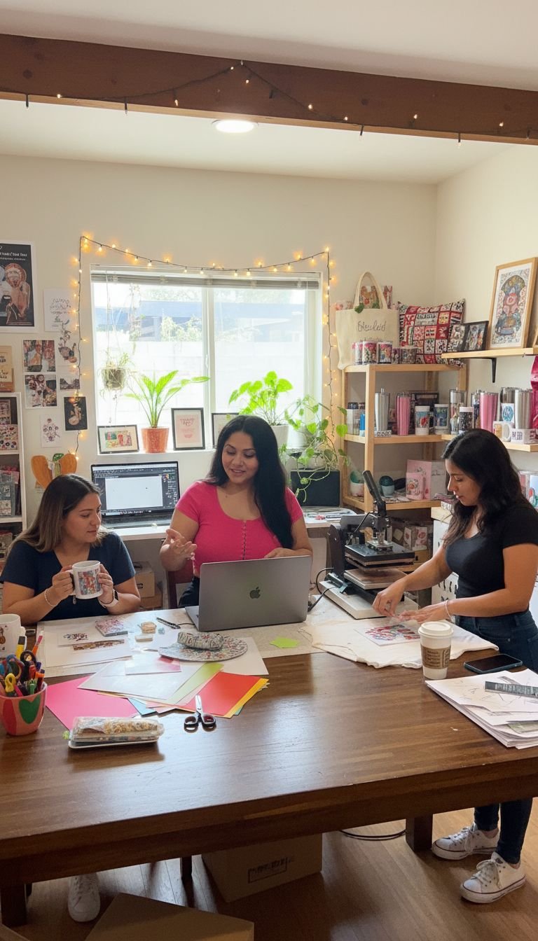 Alumnas en clase de sublimación